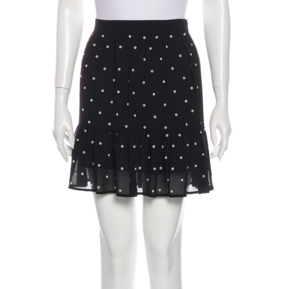 MICHAEL Michael Kors Black Polk Dot Mini Skirt M - Picture 2 of 6